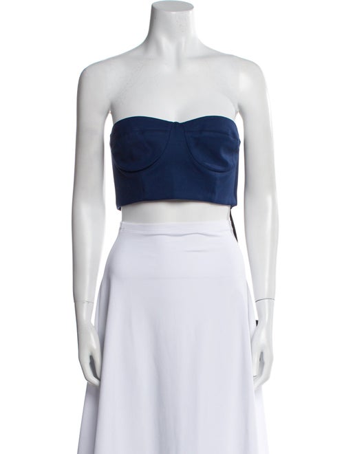 Marcell Von Berlin Virgin Wool Strapless Crop Top