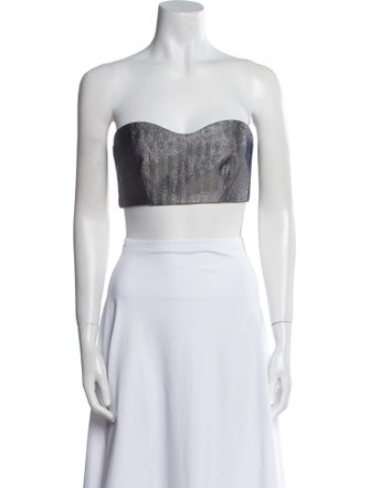 Marcell Von Berlin Virgin Wool Strapless Crop Top