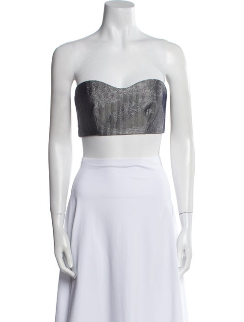 Marcell Von Berlin Virgin Wool Strapless Crop Top