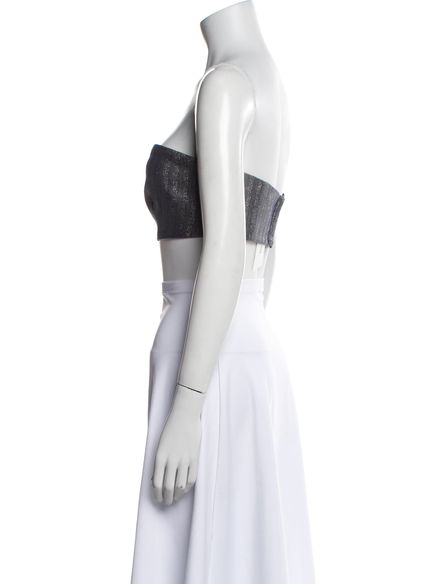 Marcell Von Berlin Virgin Wool Strapless Crop Top