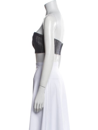 Marcell Von Berlin Virgin Wool Strapless Crop Top