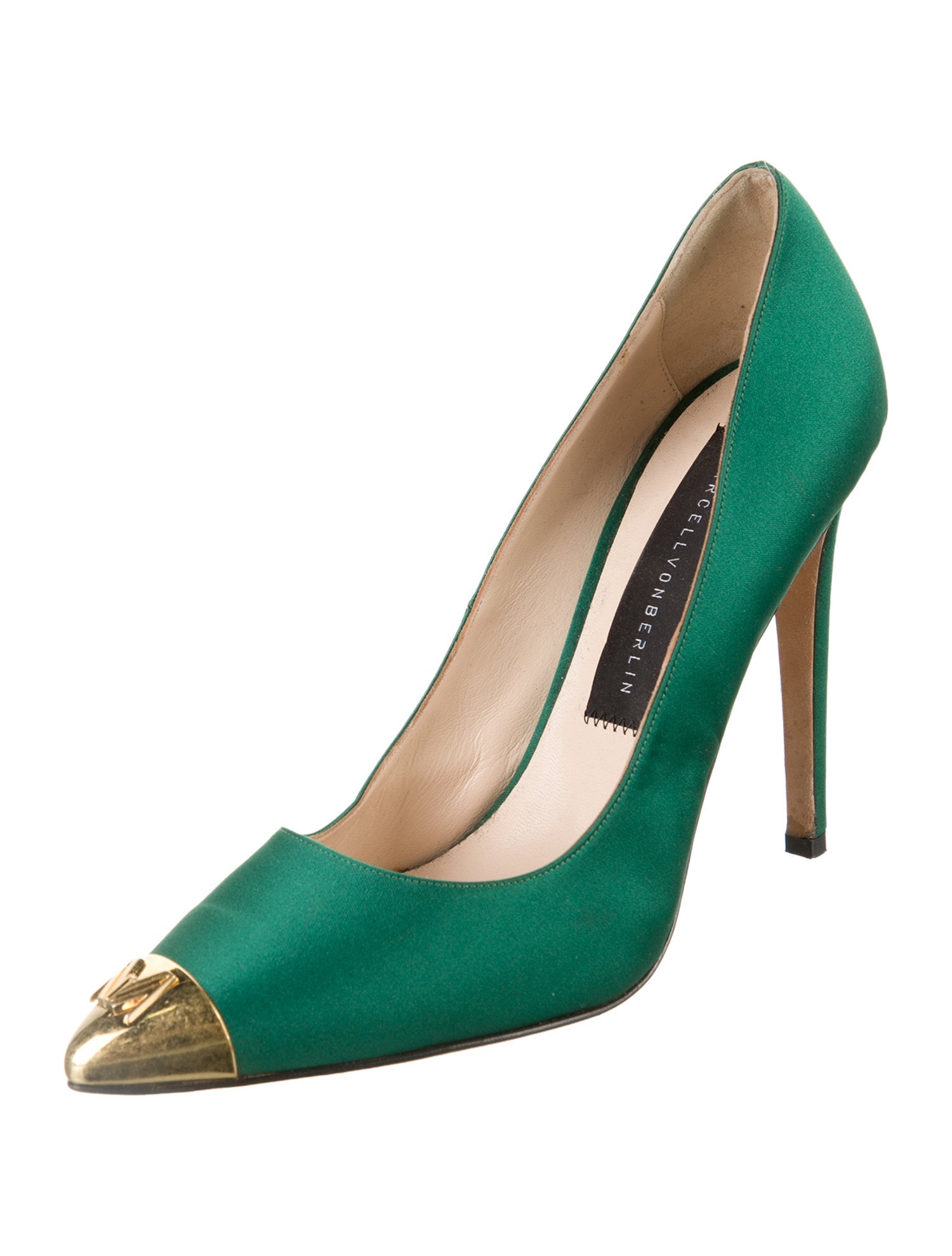 Marcell Von Berlin Velvet Colorblock Pattern Pumps