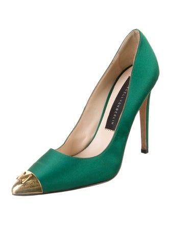 Marcell Von Berlin Velvet Colorblock Pattern Pumps