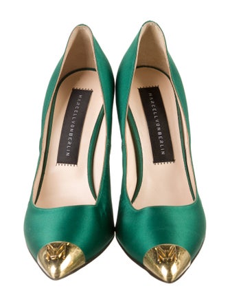 Marcell Von Berlin Velvet Colorblock Pattern Pumps