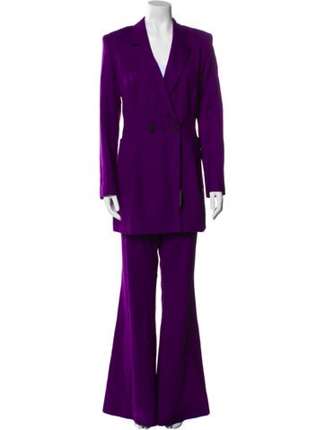 Pre-owned Marcell Von Berlin Virgin Wool Pantsuit W/ Tags In Purple