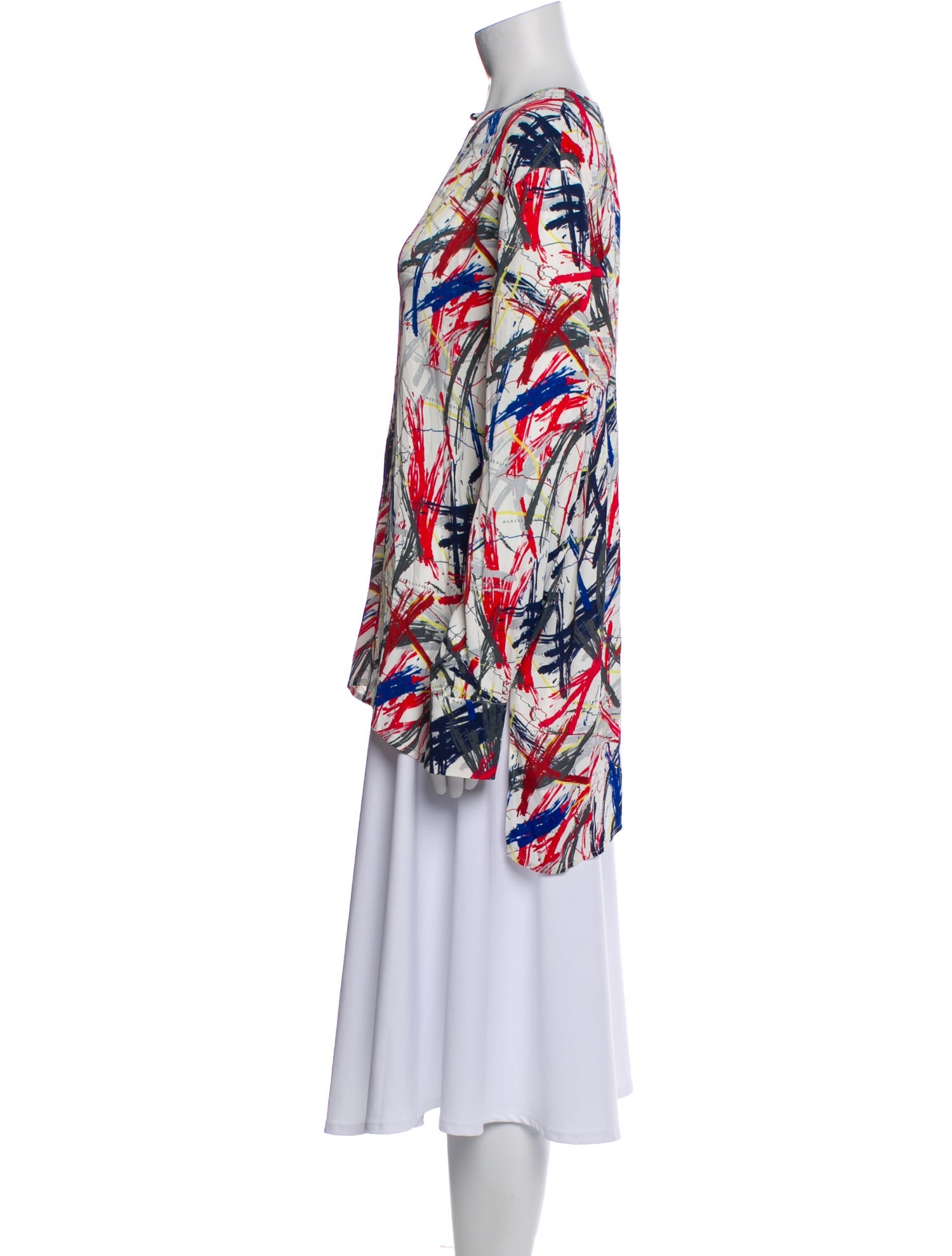 Marcell Von Berlin Printed Scoop Neck Tunic