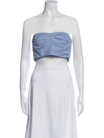 Marcell Von Berlin Virgin Wool Strapless Crop Top