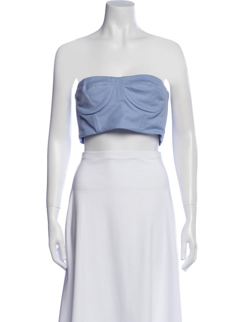 Marcell Von Berlin Virgin Wool Strapless Crop Top