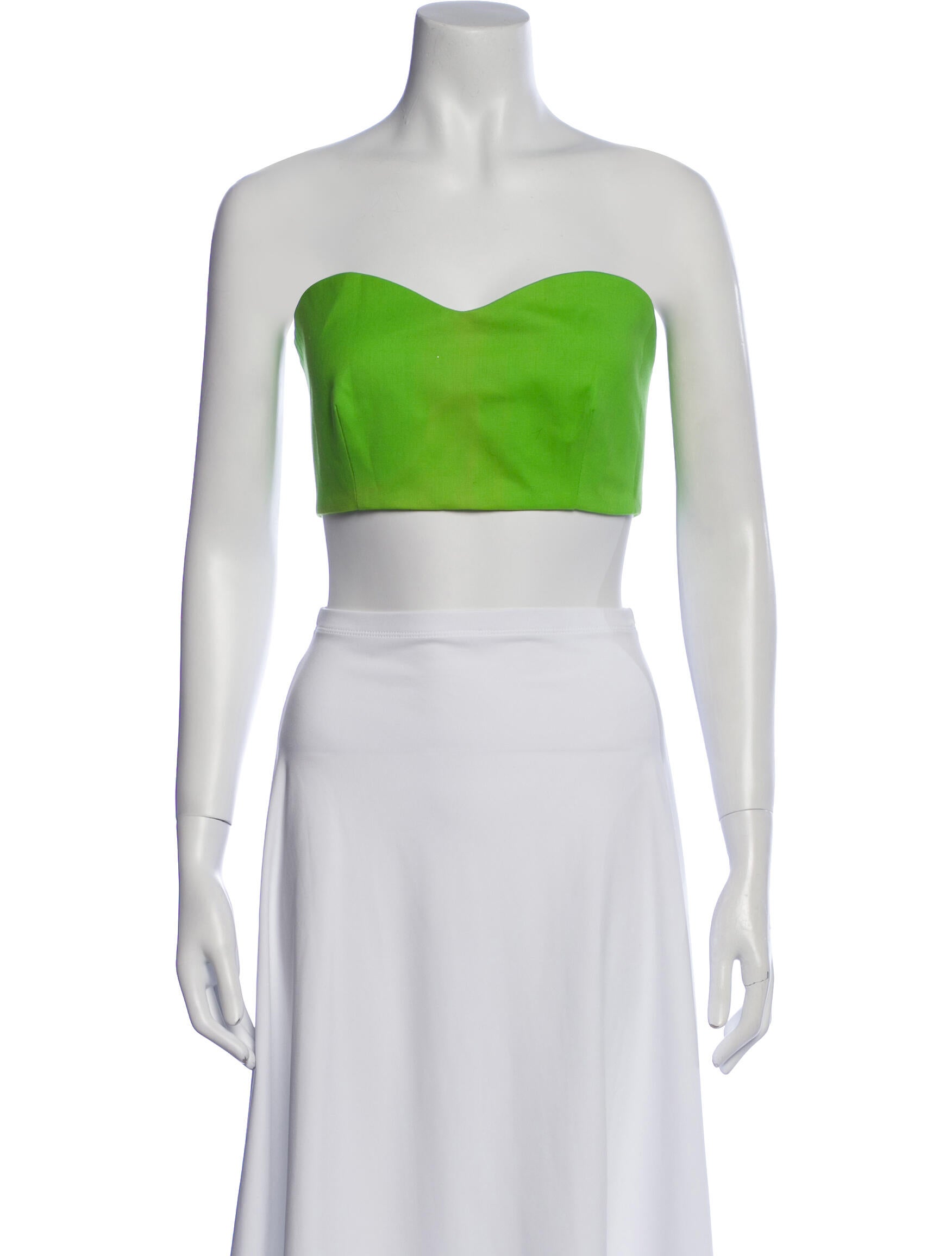 Marcell Von Berlin Virgin Wool Strapless Crop Top