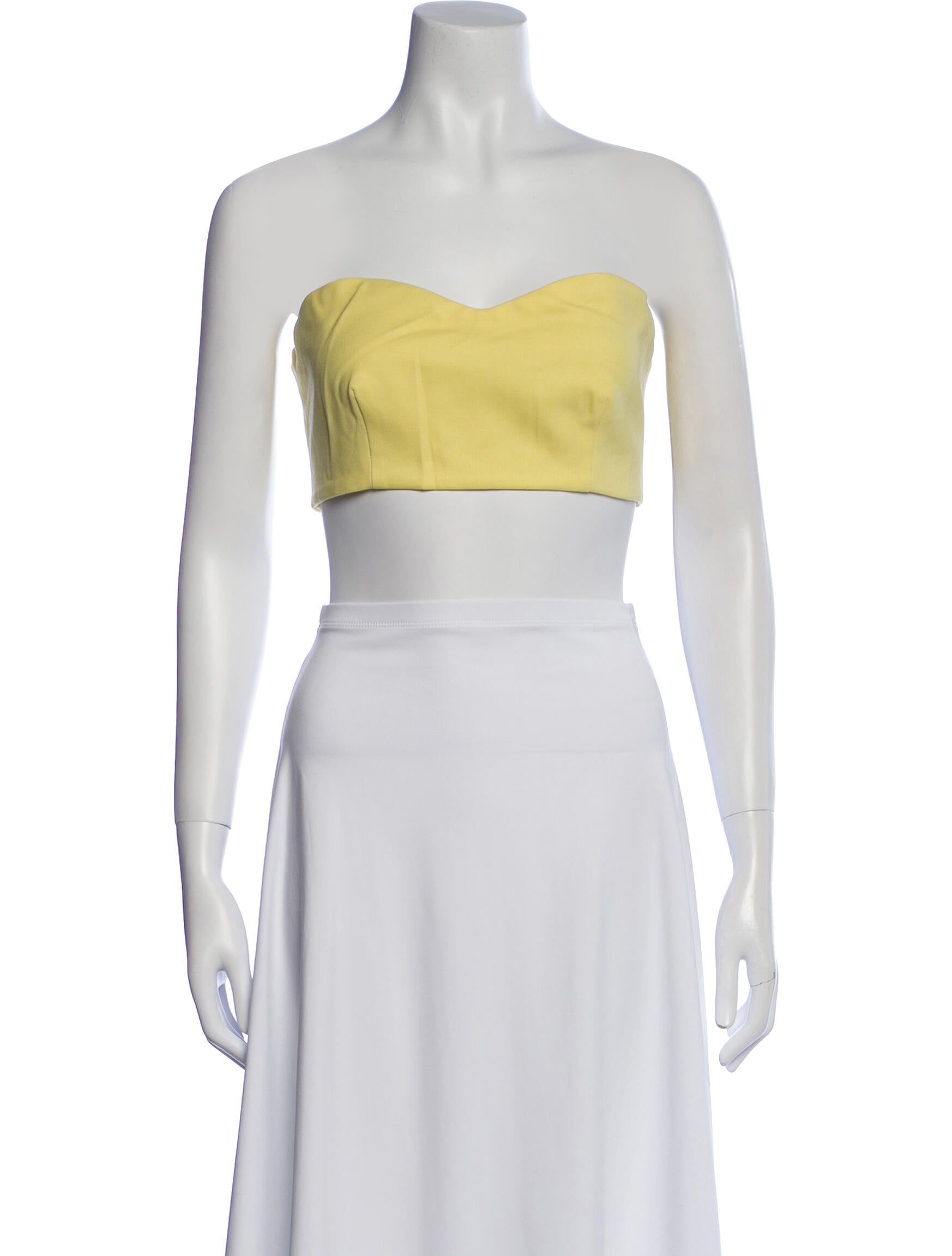 Marcell Von Berlin Virgin Wool Strapless Crop Top
