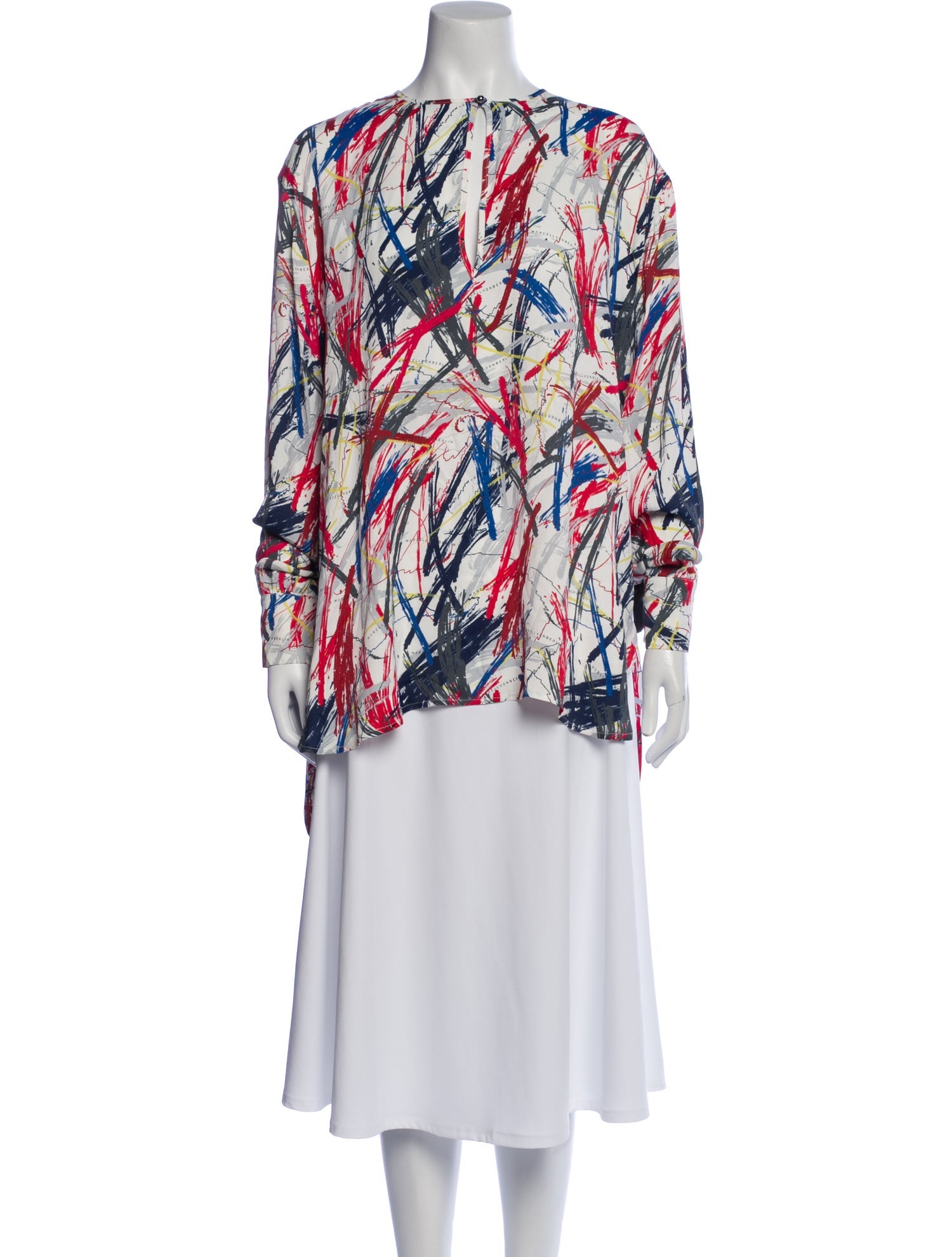 Marcell Von Berlin Printed Bateau Neckline Tunic w/ Tags