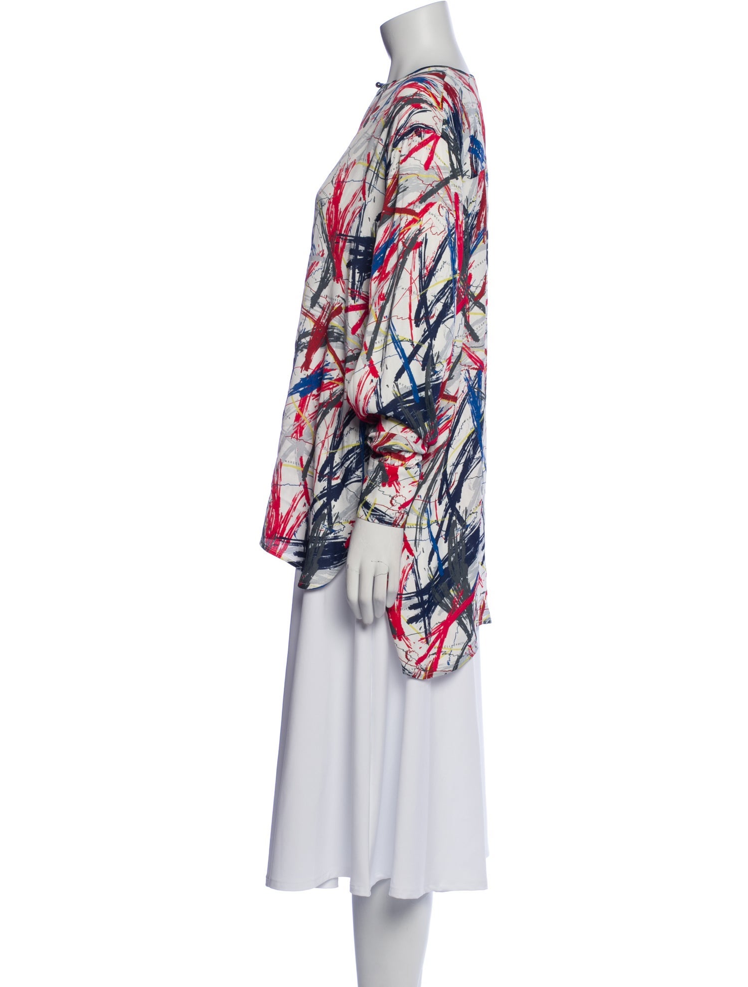 Marcell Von Berlin Printed Bateau Neckline Tunic w/ Tags