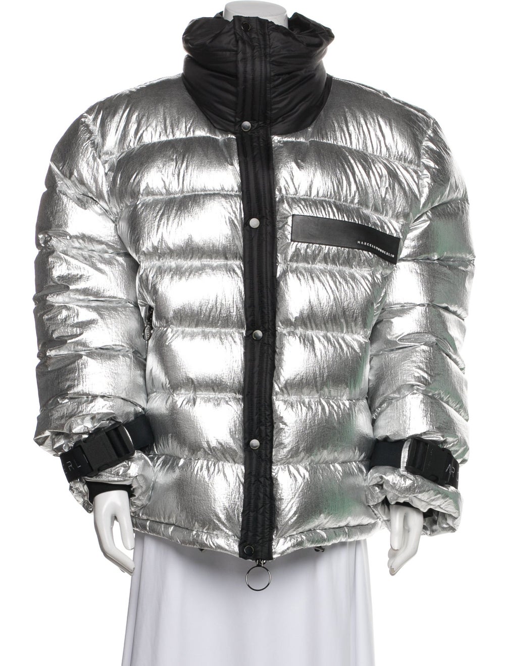 Marcell Von Berlin Down Jacket Striped Stand Coll… - image 1