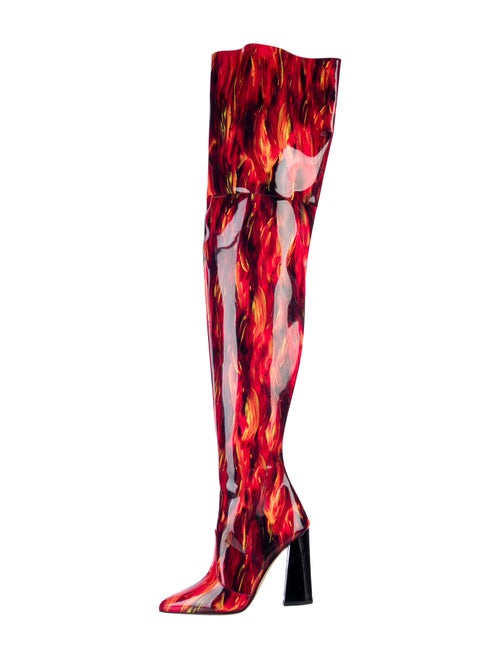 Marcell Von Berlin Patent Leather Printed Sock Boots