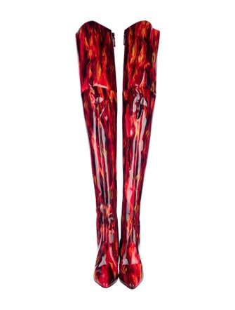 Marcell Von Berlin Patent Leather Printed Sock Boots
