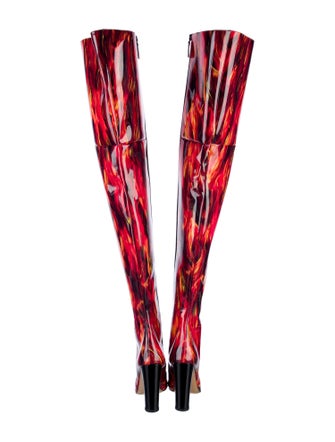 Marcell Von Berlin Patent Leather Printed Sock Boots