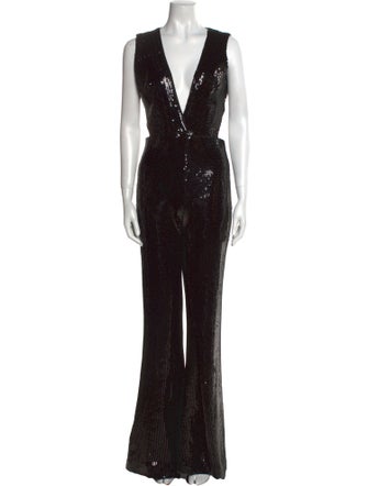 Marcell Von Berlin Plunge Neckline Jumpsuit