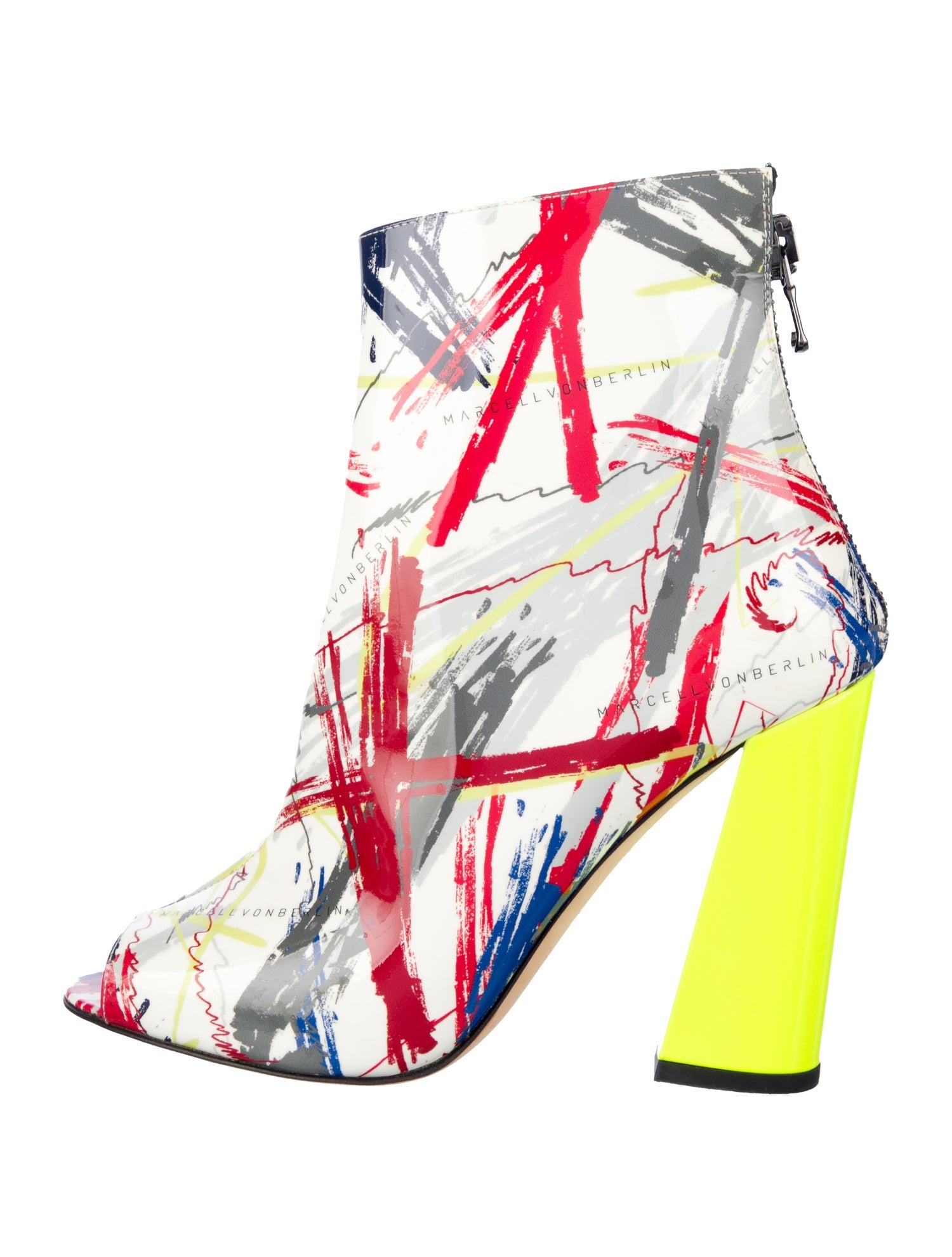 Marcell Von Berlin Patent Leather Printed Boots