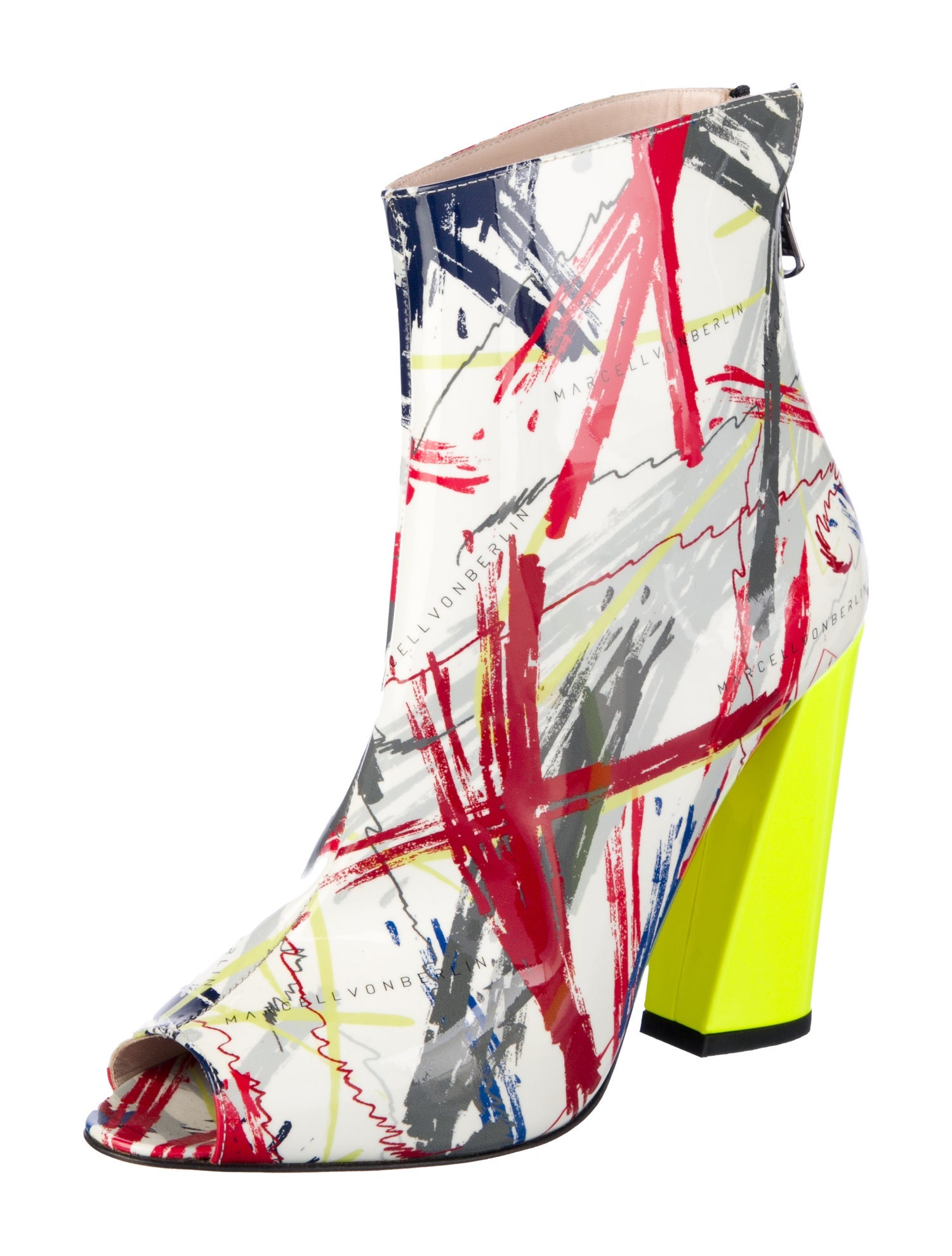 Marcell Von Berlin Patent Leather Printed Boots