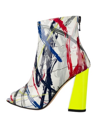Marcell Von Berlin Patent Leather Printed Lace-Up Boots