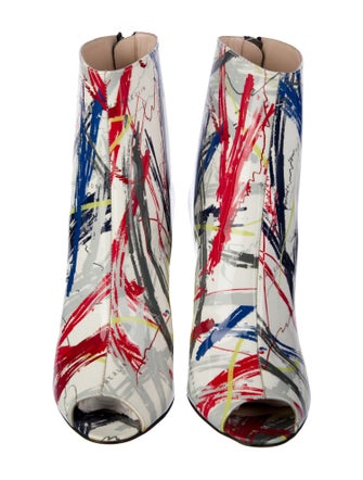 Marcell Von Berlin Patent Leather Printed Lace-Up Boots