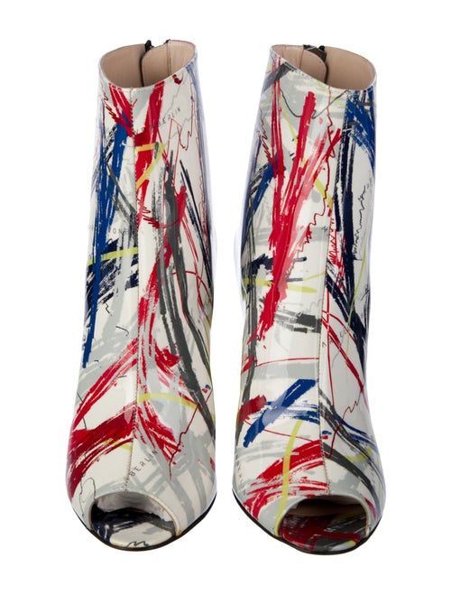 Marcell Von Berlin Patent Leather Printed Lace-Up Boots