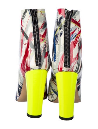 Marcell Von Berlin Patent Leather Printed Lace-Up Boots