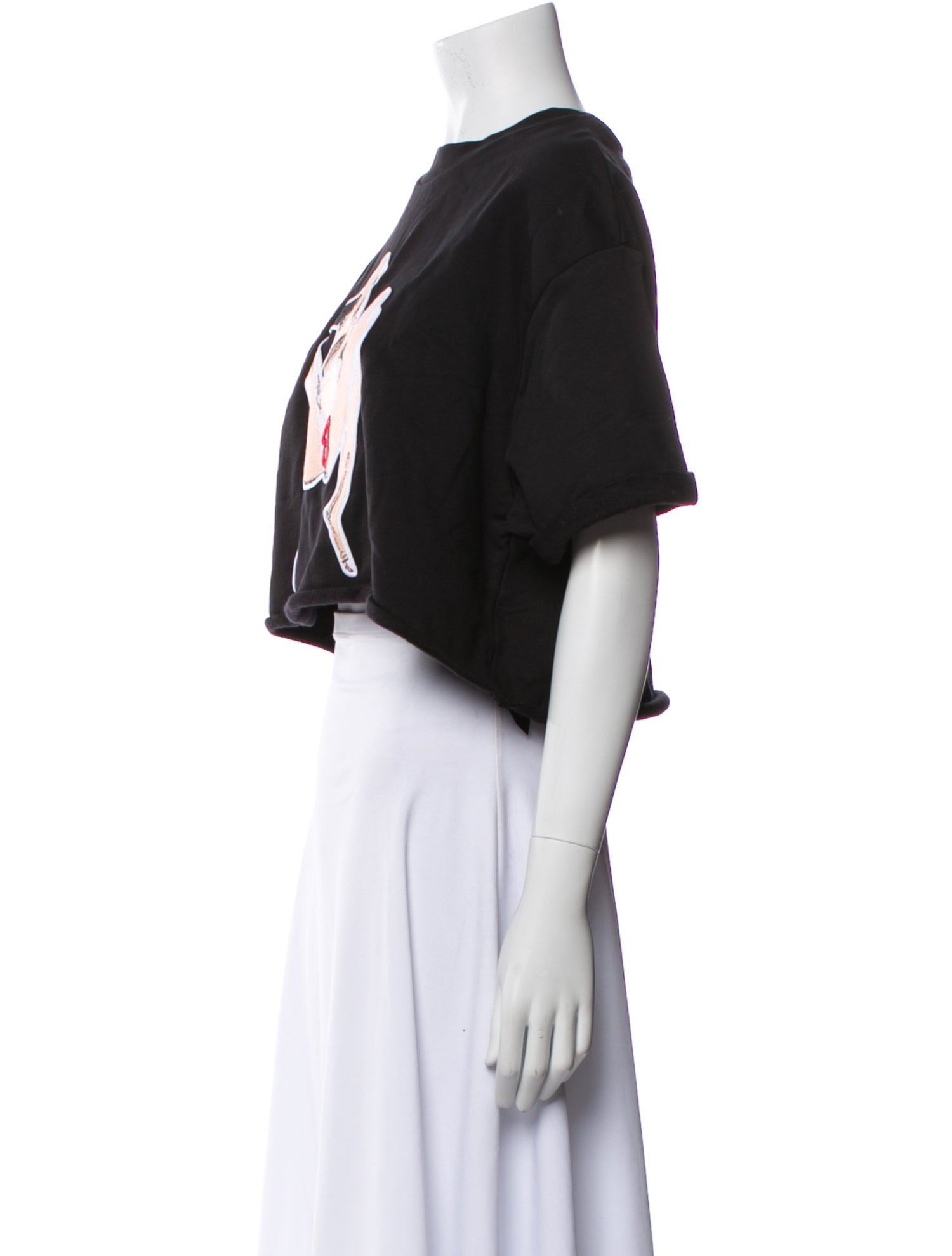 Marcell Von Berlin Graphic Print Crew Neck Crop Top