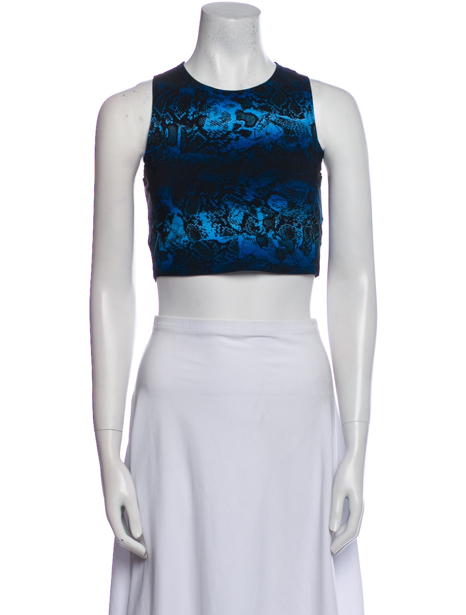 Marcell Von Berlin Printed Crew Neck Crop Top