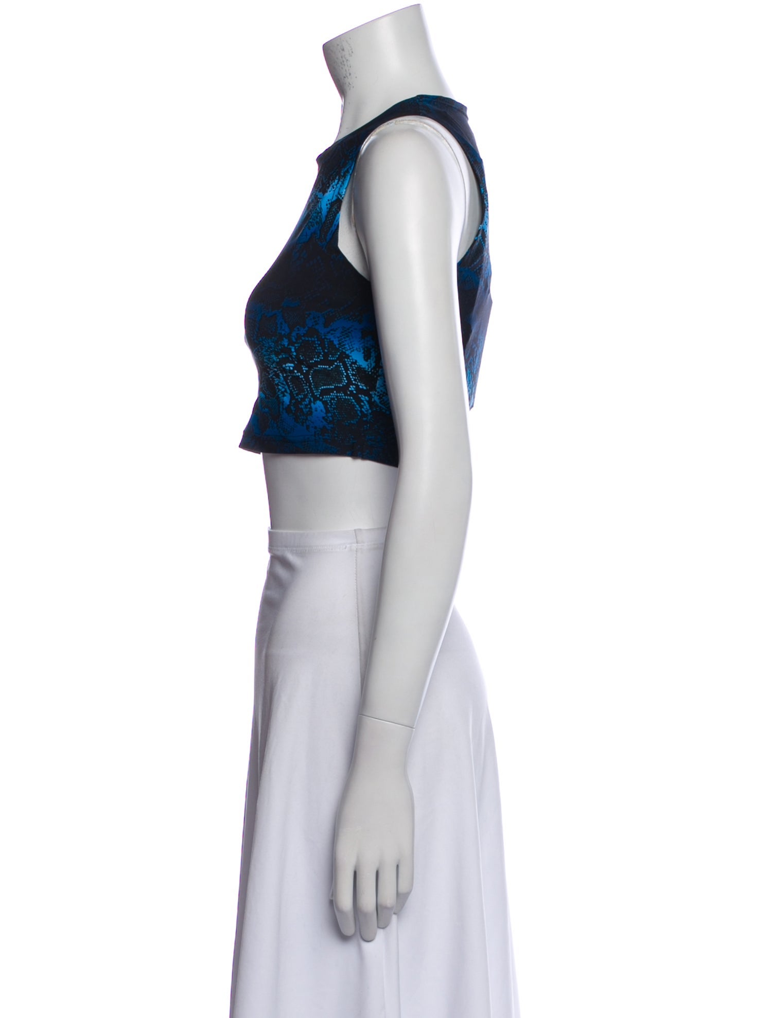 Marcell Von Berlin Printed Crew Neck Crop Top