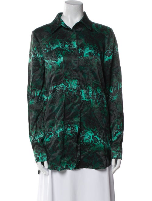 Marcell Von Berlin Silk Printed Button-Up Top