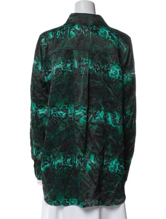 Marcell Von Berlin Silk Printed Button-Up Top