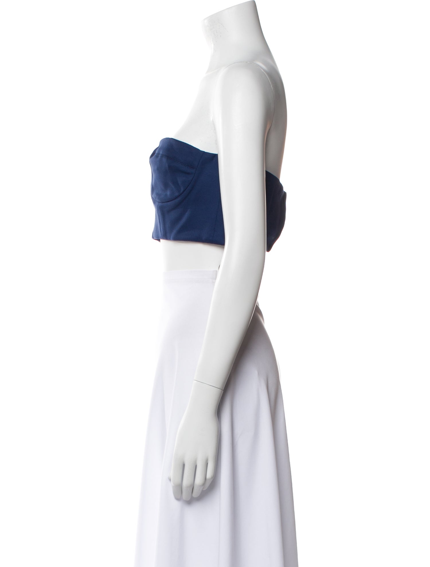 Marcell Von Berlin Virgin Wool Strapless Crop Top