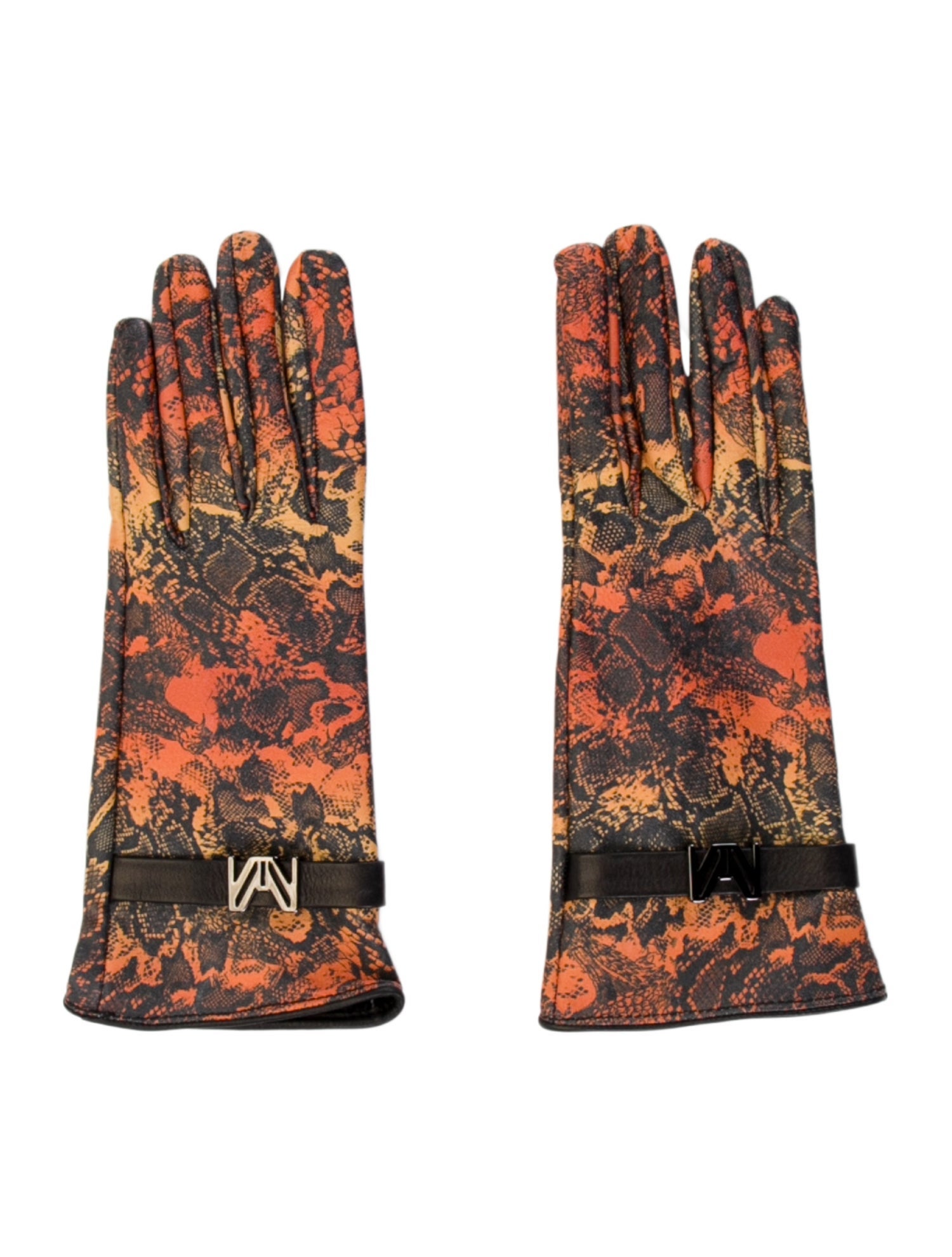 Marcell Von Berlin Animal Print Leather Gloves w/Tags