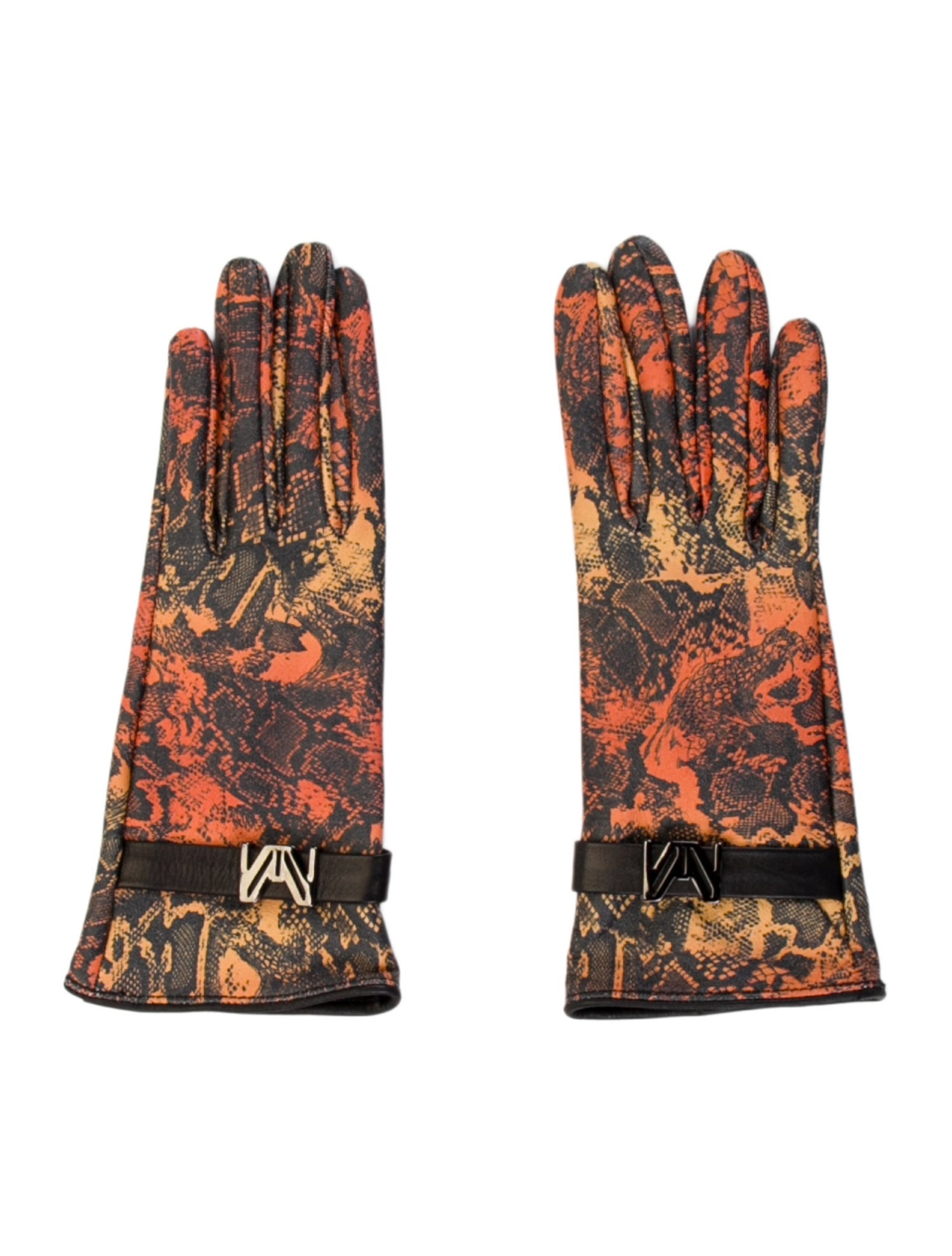 Marcell Von Berlin Animal Print Leather Gloves w/Tags