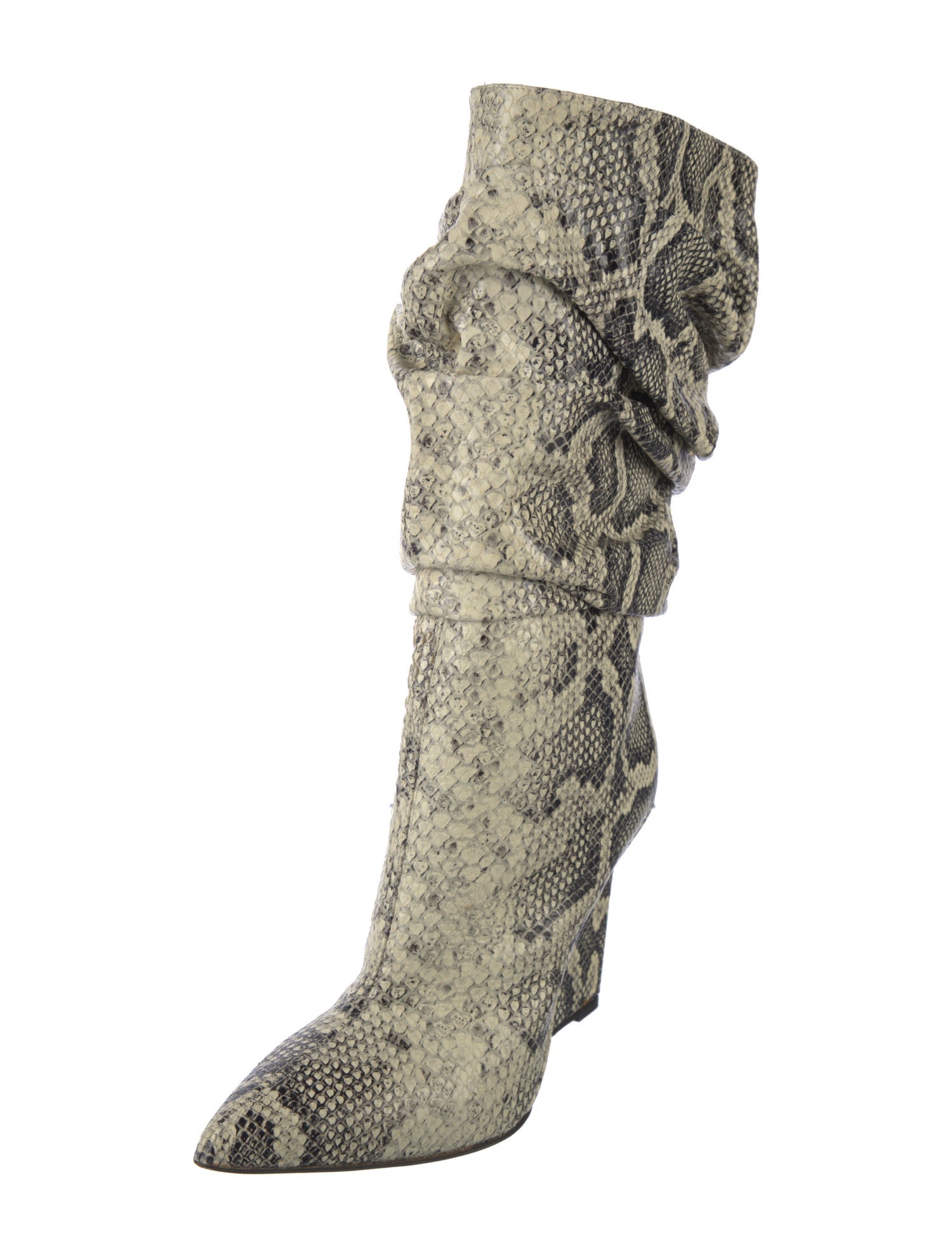 Marcell Von Berlin Embossed Leather Animal Print Boots