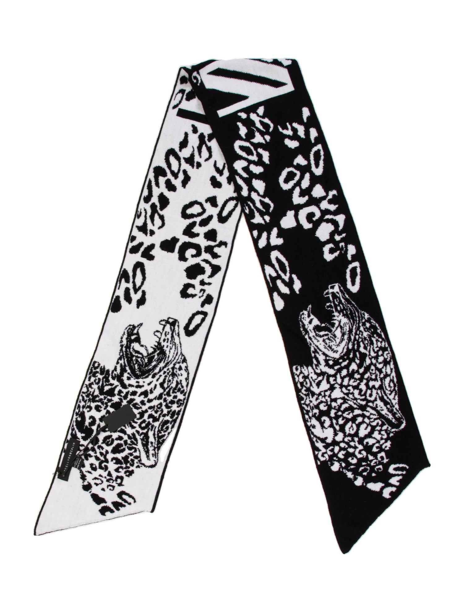 Marcell Von Berlin Wool Animal Print Scarf w/ Tags