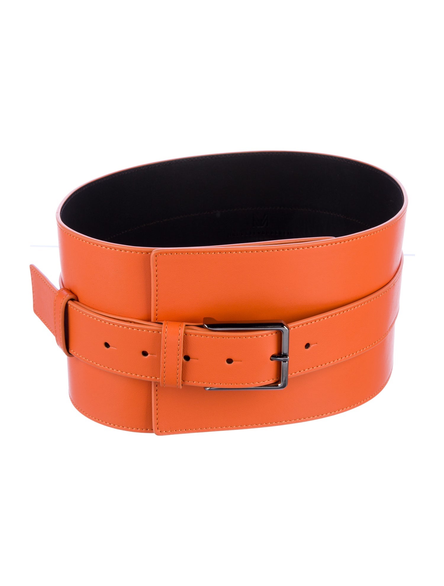 Ronald Pineau Leather Studded Accents Belt - Brown Belts 