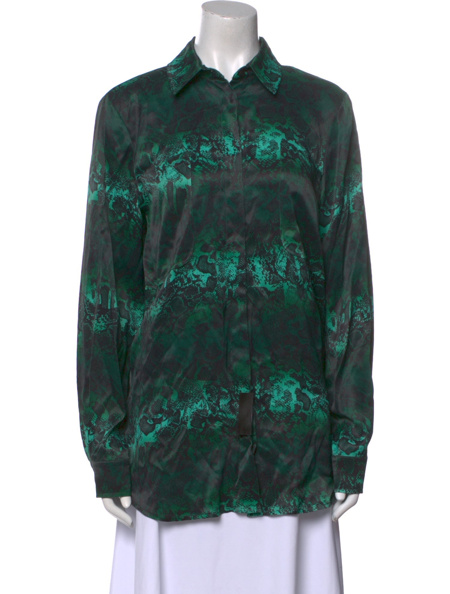 Marcell Von Berlin Printed Long Sleeve Button-Up Top w/ Tags