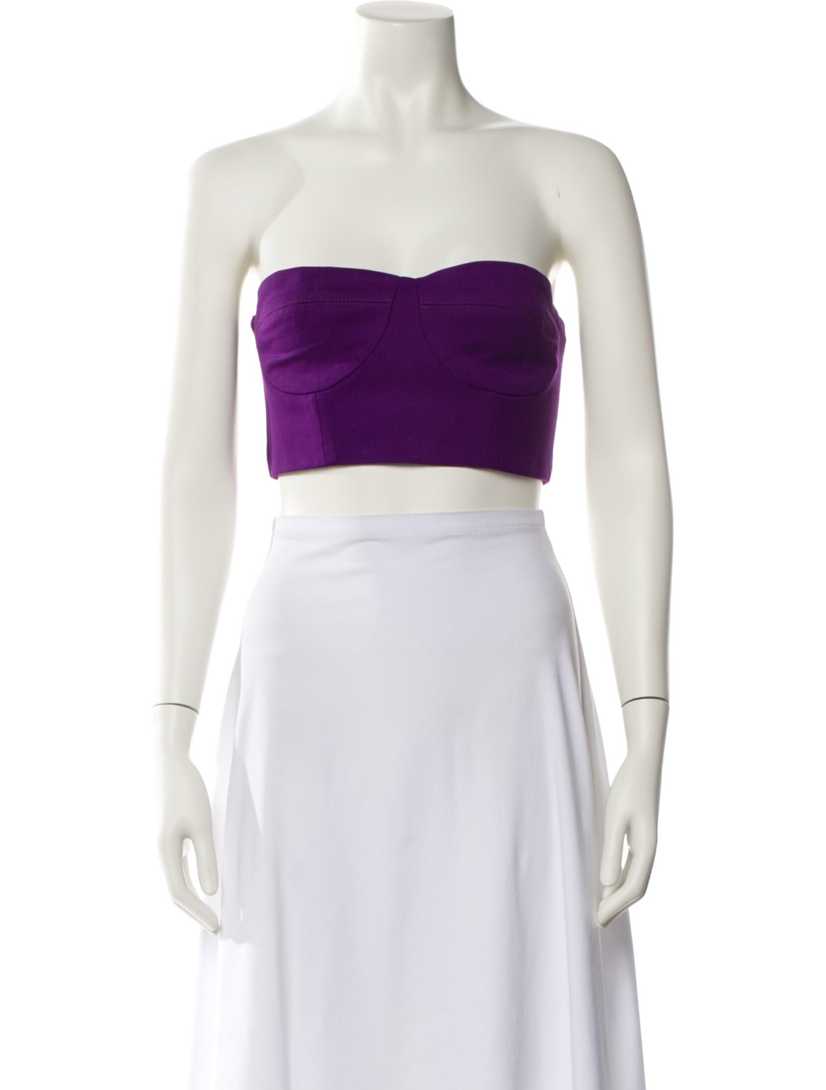 Marcell Von Berlin Virgin Wool Strapless Crop Top