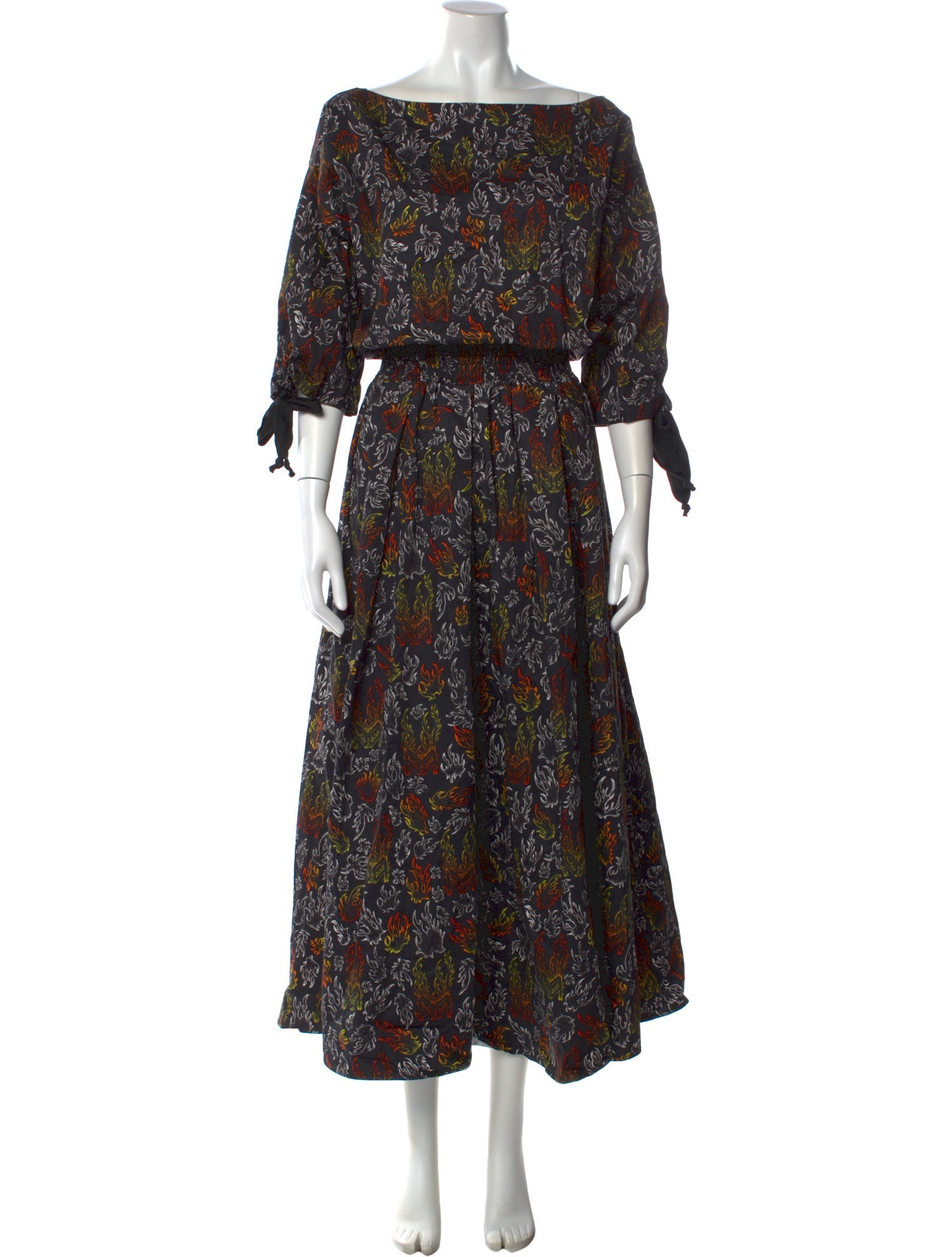 Marcell Von Berlin Floral Print Long Dress