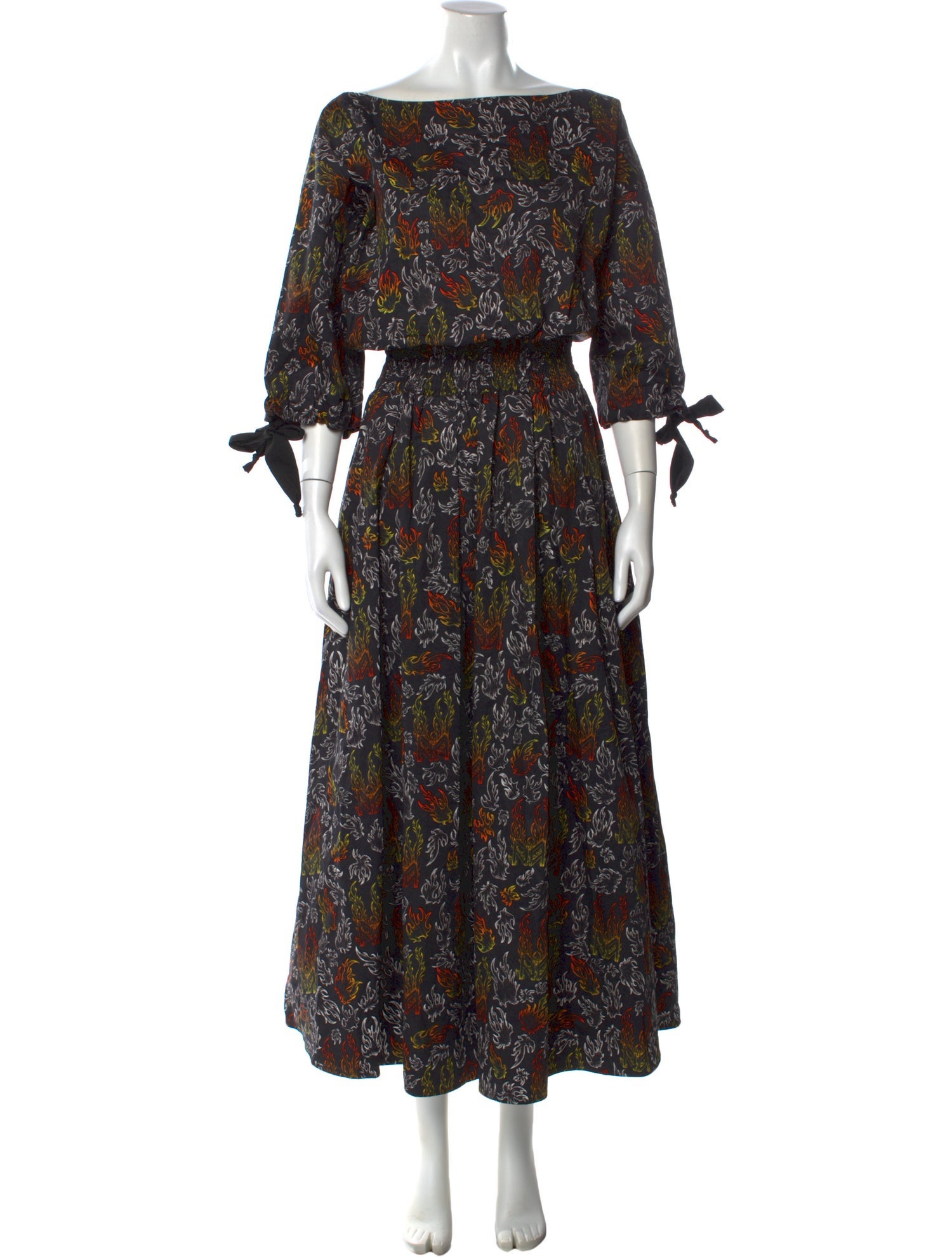Marcell Von Berlin Floral Print Long Dress