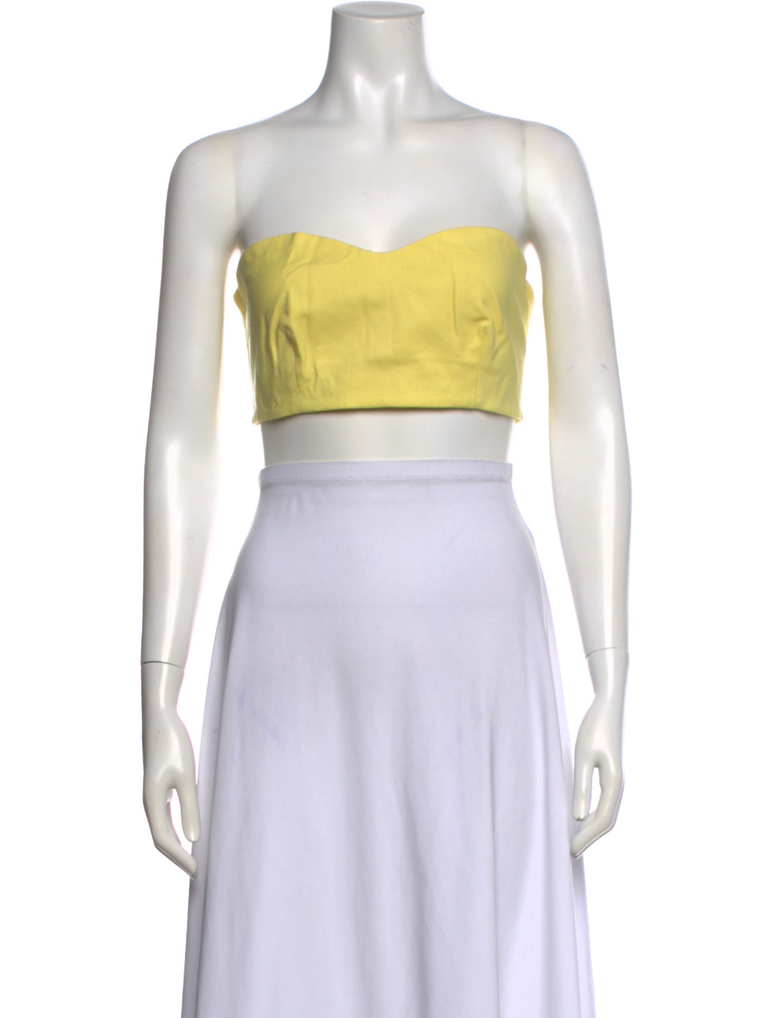 Marcell Von Berlin Virgin Wool Strapless Crop Top