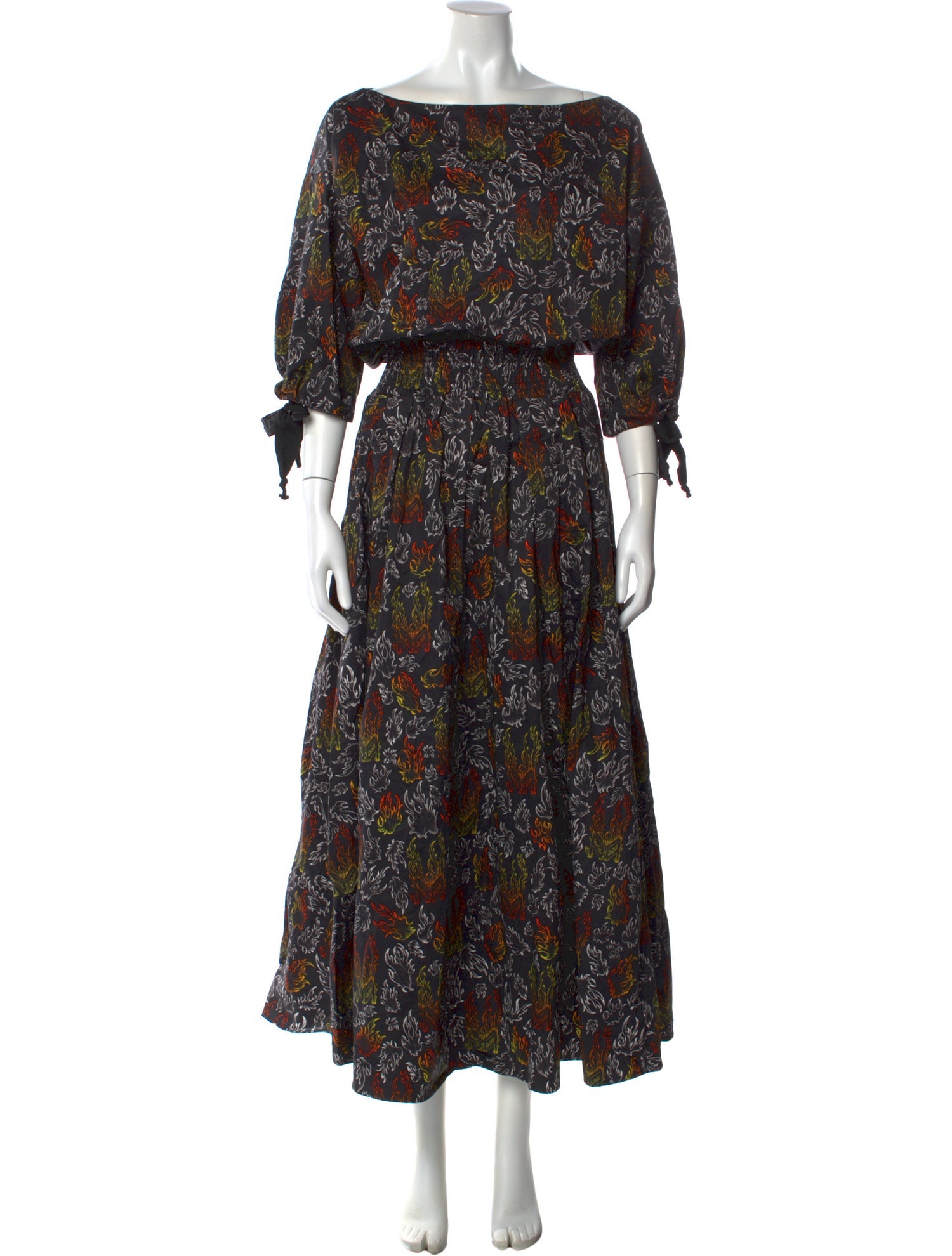 Marcell Von Berlin Floral Print Long Dress