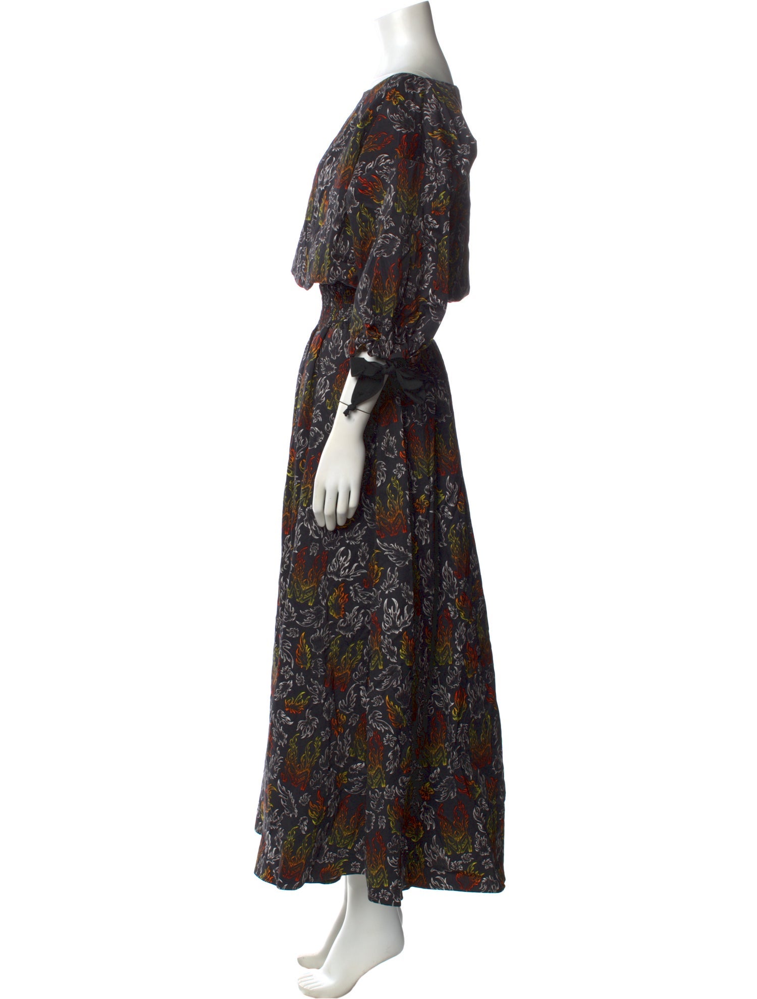 Marcell Von Berlin Floral Print Long Dress