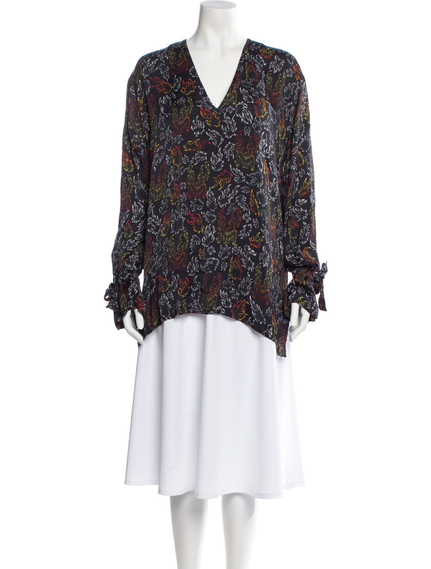 Marcell Von Berlin Printed V-Neck Blouse
