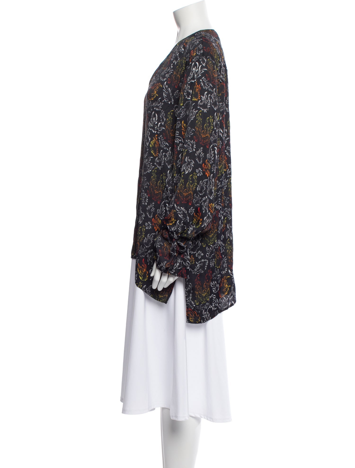 Marcell Von Berlin Floral Print Cowl Neck Blouse