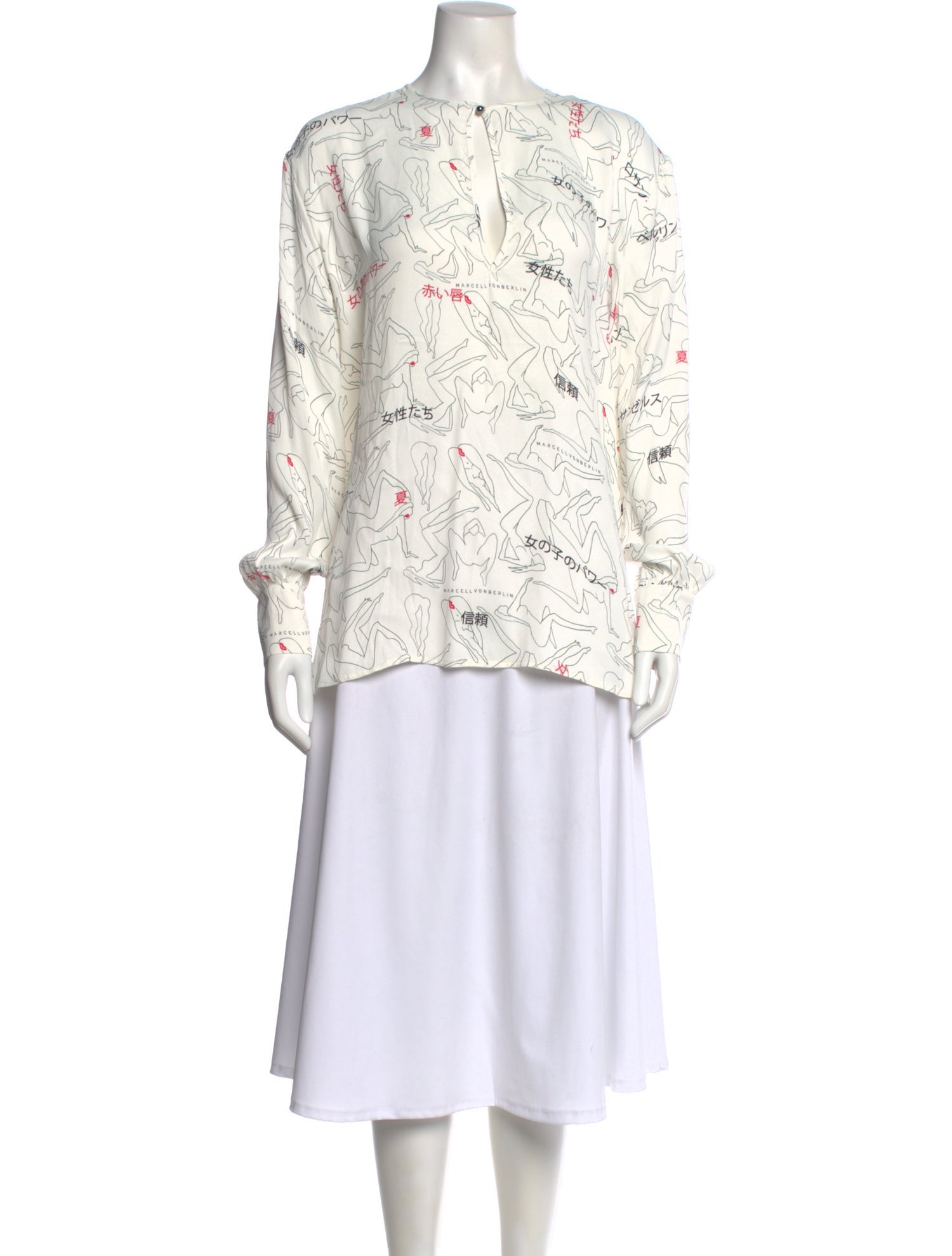 Marcell Von Berlin Floral Print Mock Neck Tunic