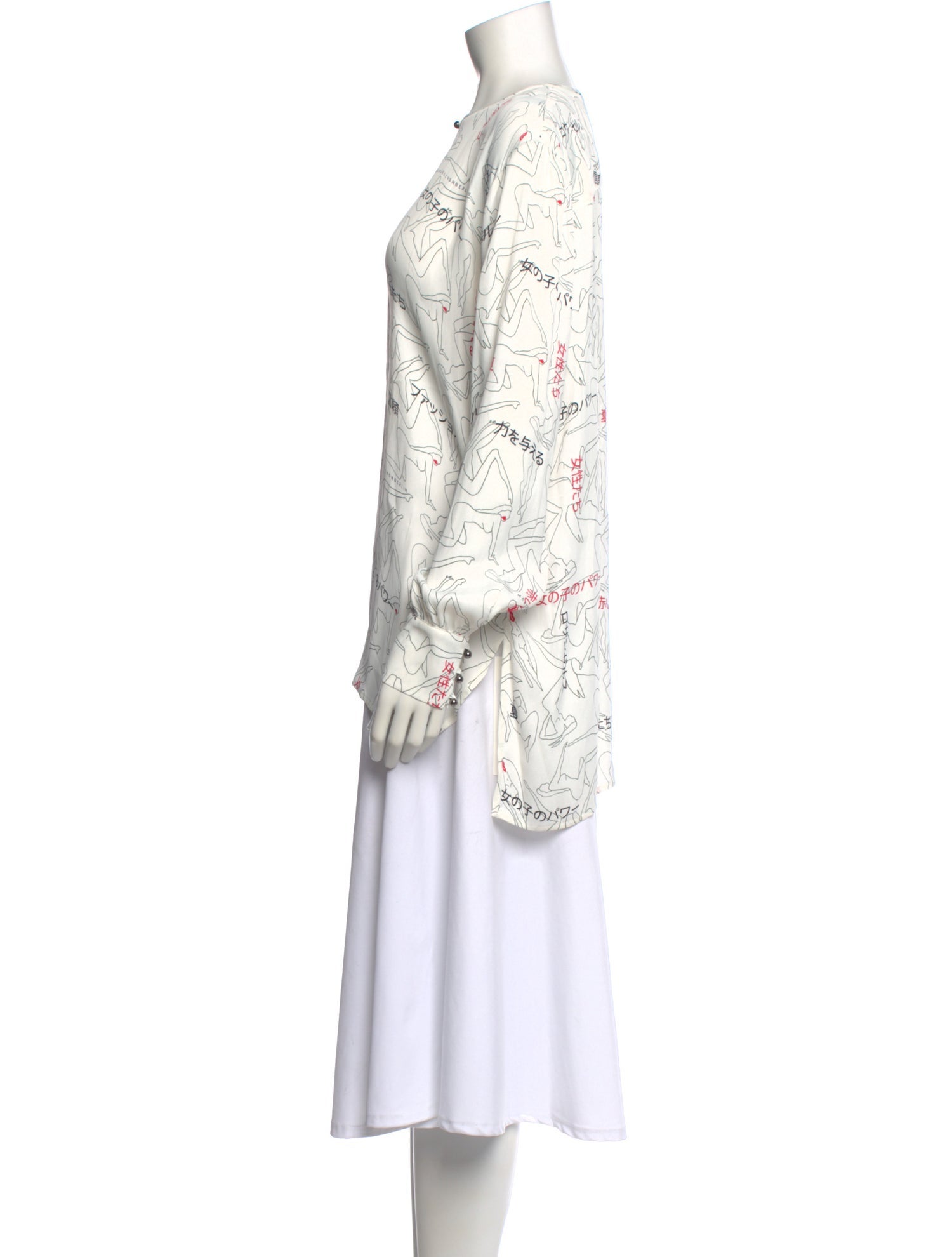 Marcell Von Berlin Floral Print Mock Neck Tunic