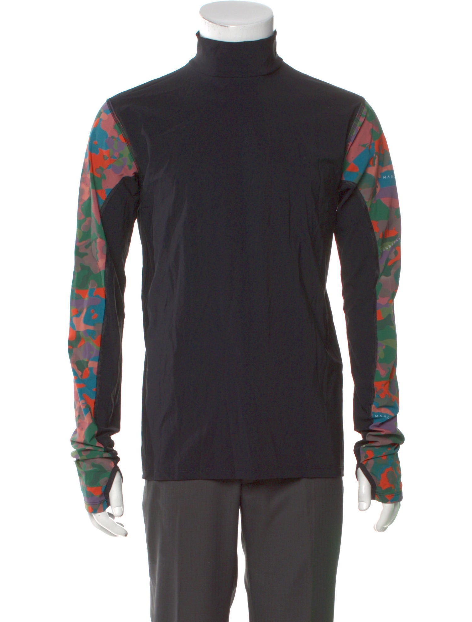 Marcell Von Berlin Graphic Print Mock Neck Henley w/ Tags